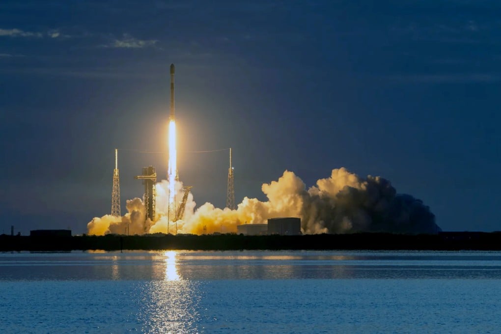 A SpaceX Falcon 9 with a first-stage booster flying for a record 35th time launches from Cape Canaveral Space Force Station’s Space Launch Complex 40 on Monday. Photo: SpaceX/TNS