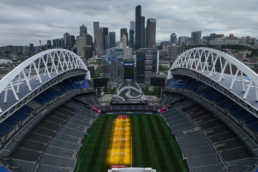 Grass grows beneath lamps in Seattle Stadium on May 6, ahead of the World Cup. There will be 48 national teams, more than ever before, playing in the United States, Mexico and Canada. Photo: TNS