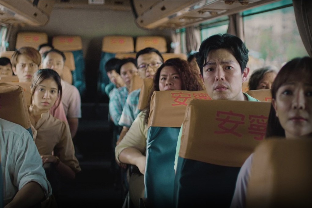A still from Beyond Hostage Crisis (category IIB, Cantonese, English), directed by Tony Leung Hung and starring Chris Tong (first from right) and Zhang Yaodong (second from right). Sahronizam Noor and Fish Liew co-star.