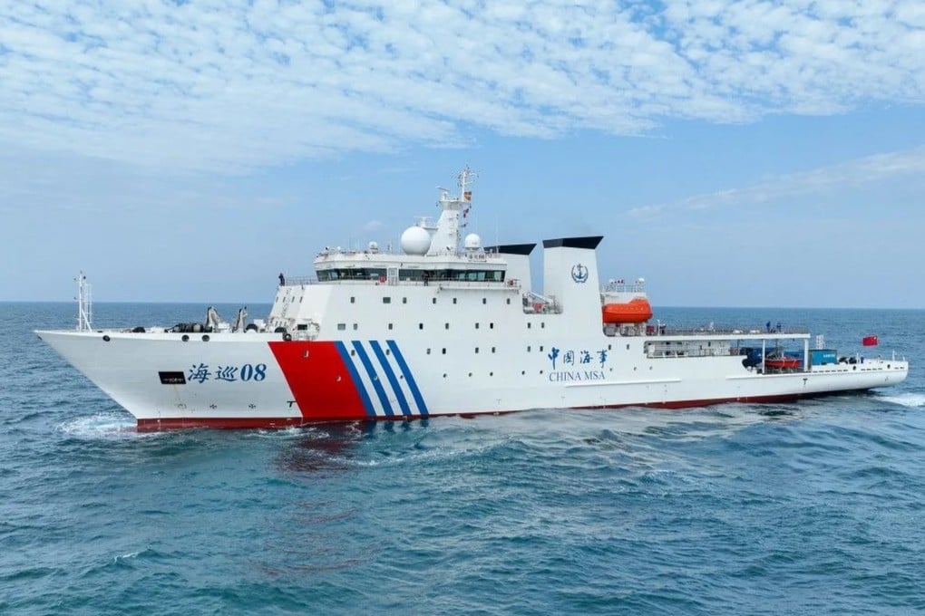 Beijing’s Haixun 08 vessel – China’s largest and most advanced survey ship – conducted survey operations covering 1,025 nautical miles during the five-day operation. Photo: Handout