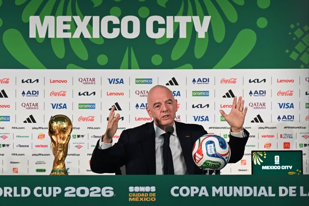 Fifa President Gianni Infantino speaking in Mexico City ahead of the World Cup’s opening game at the Estadio Azteca on Thursday. Photo: Xinhua