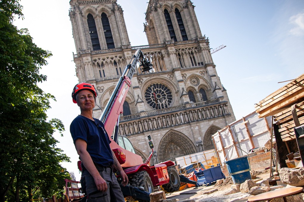 Camille Colonna, the archaeologist leading the dig, stands in front of Notre-Dame Cathedral during excavations in Paris in 2026. Beneath Notre-Dame, archaeologists are uncovering millennia of Parisian history. Photo: AP