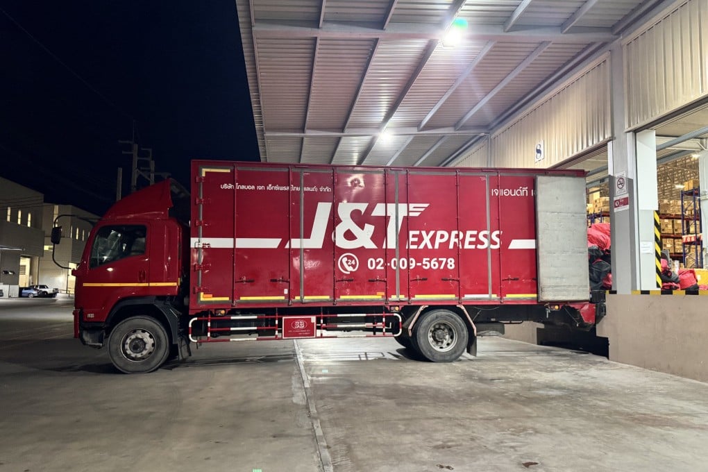 A J&T Express delivery truck is loaded up at one of its warehouses in Bangkok, Thailand. Photo: Wency Chen