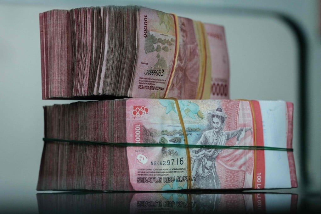 Bundles of Indonesian rupiah are pictured at a currency exchange office in Jakarta on June 4, 2026. Photo: AFP