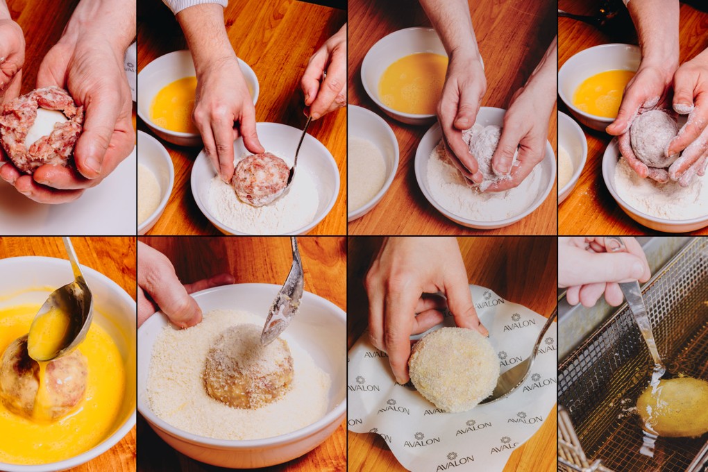 Culinary director Jarrod Verbiak in the process of making the Scotch egg at Avalon. Photo: Jocelyn Tam