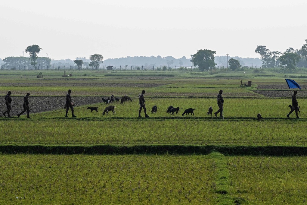 Border Guard Bangladesh personnel patrol near the Benapole-Petrapole frontier crossing between Bangladesh and India in Benapole on June 3. Photo: AFP