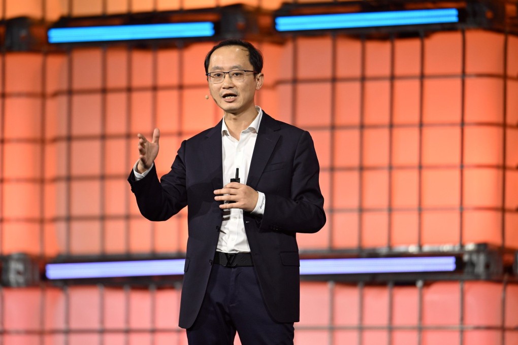 Mark Chen, president of Huawei Cloud Latin America, speaks at Web Summit Rio in Rio de Janeiro, Brazil. Photo: Paul Devlin/Web Summit via Sportsfile