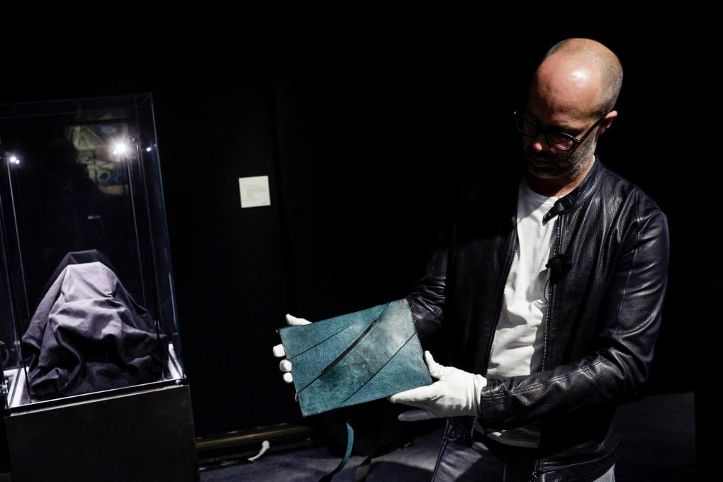The auction house estimates the value of the T. rex leather bag to be between US$346,000 and US$576,000. Photo: AFP