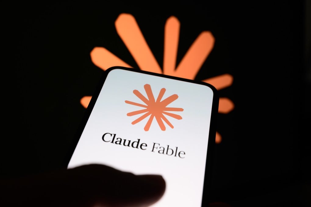 The Claude Fable logo is displayed on the screen of a handheld smartphone in France on June 10, 2026. Photo: Getty Images