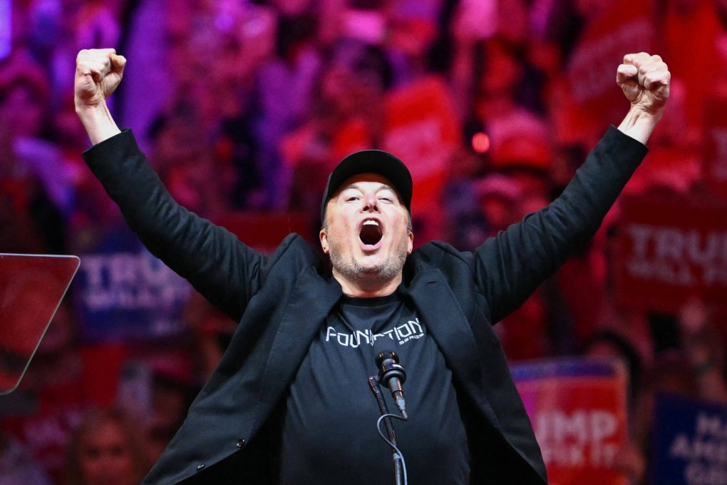 SpaceX CEO Elon Musk gestures as he steps on stage during a Trump rally at Madison Square Garden in New York in October 2024. Photo: AFP,