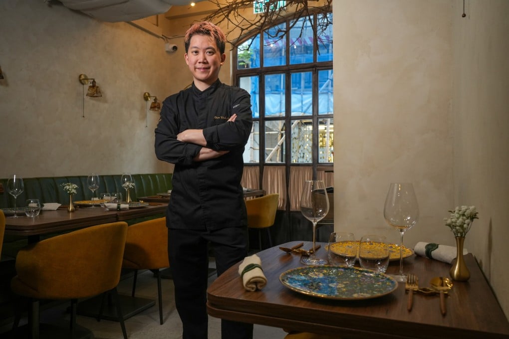 French-Chinese chef Leung Chun-wah is pictured at Racines in Sheung Wan. Leung is blending French techniques with Asian flavours at the restaurant after taking over from Romain Dupeyre. Photo: Sun Yeung
