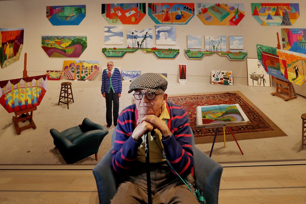 Artist David Hockney poses for a picture at the Los Angeles County Museum of Art in April 2018. Photo: TNS