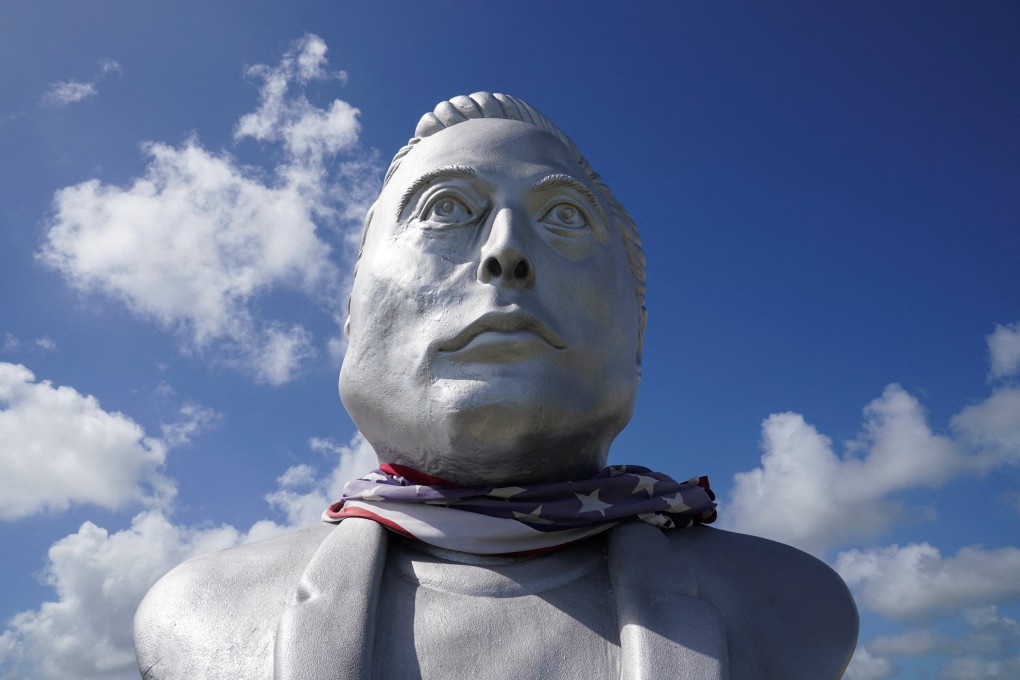 A bust of Elon Musk is seen in Brownsville, Texas, on Friday, the day of SpaceX’s IPO. Photo: Reuters