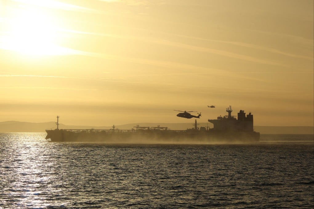 UK Royal Marine Commandos board the ship Smyrtos off the south coast of England, on Sunday. Photo: Reuters