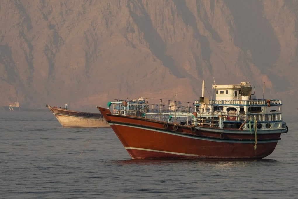 Vessels sit in the Strait of Hormuz, off the coast of Oman, on Sunday. Hundreds of vessels remain stranded in the strategic waterway. Photo: Reuters