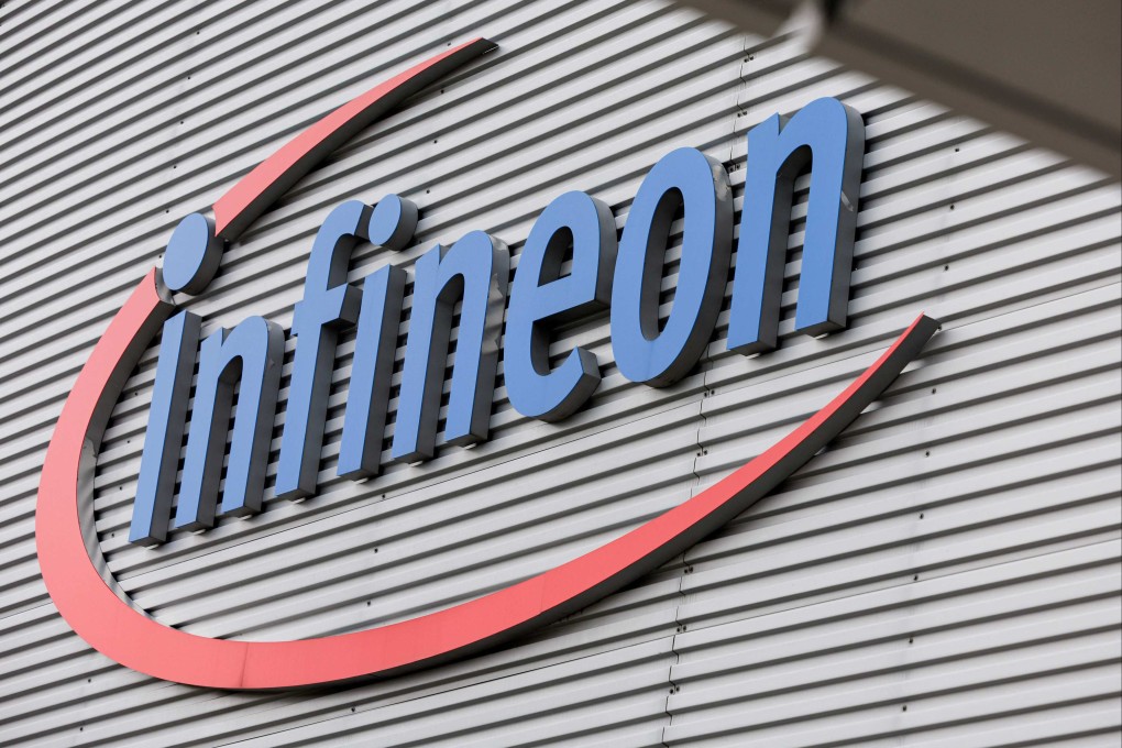 The Infineon logo is seen at the company’s plant in Dresden, Germany, on June 10, 2026. Photo: AFP