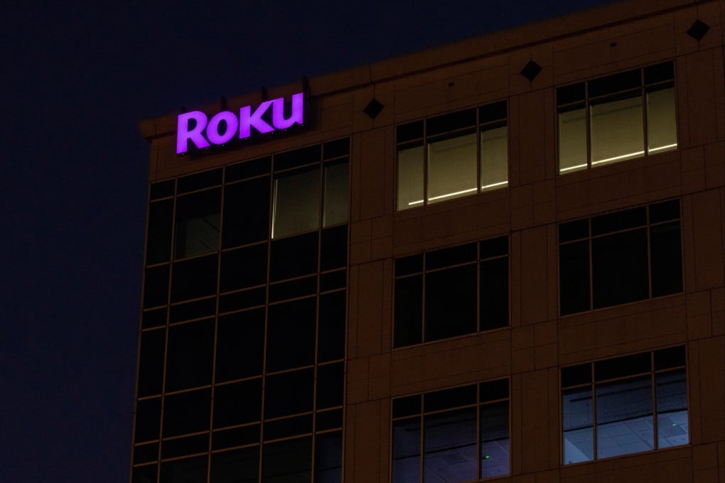 The Roku company logo is displayed on a building in Austin, Texas. Roku’s business is largely driven by advertising and subscription revenue from streaming apps on its platform. Photo: Reuters