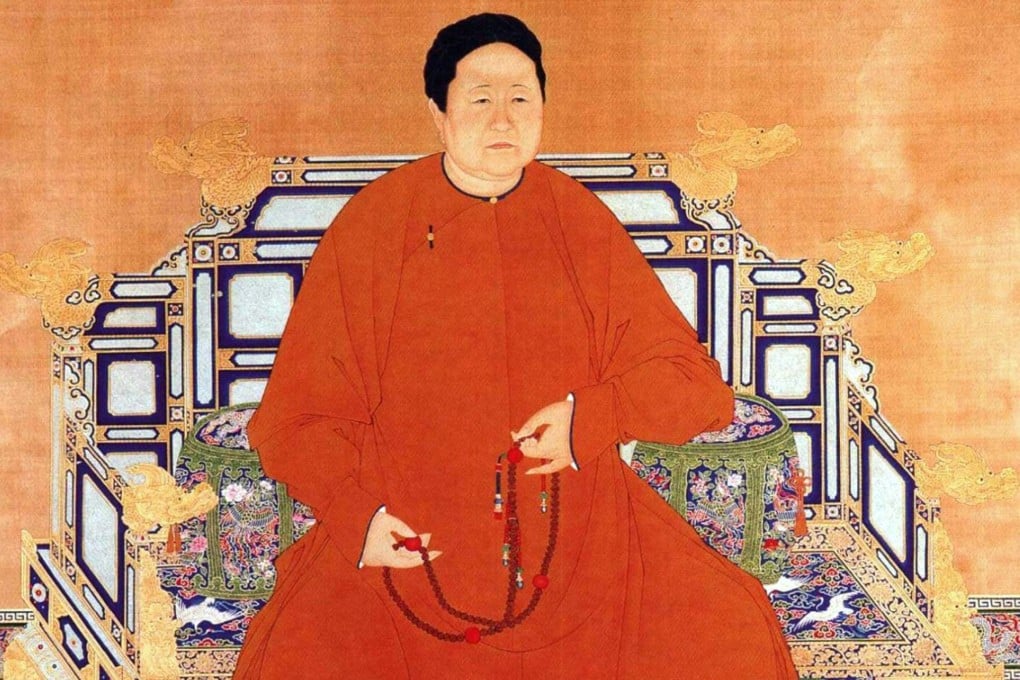 A painting of Empress Xiaozhuang (1613-1688), known for most of her life by the title Grand Empress Dowager. After securing power by having her son ascend the throne in 1643, she raised his successor, her grandson Kangxi, who would go on to be China’s longest-ruling monarch, reigning from 1661 to 1722. Photo by: Pictures From History/Universal Images Group via Getty Images
