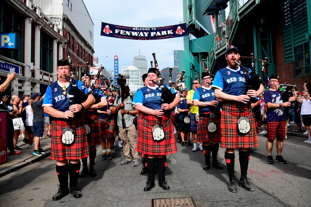Bagpipes were played outside the stadium, large Scottish flags were carried through the streets and blue or orange Scottish jerseys filled the area. Photo: Reuters