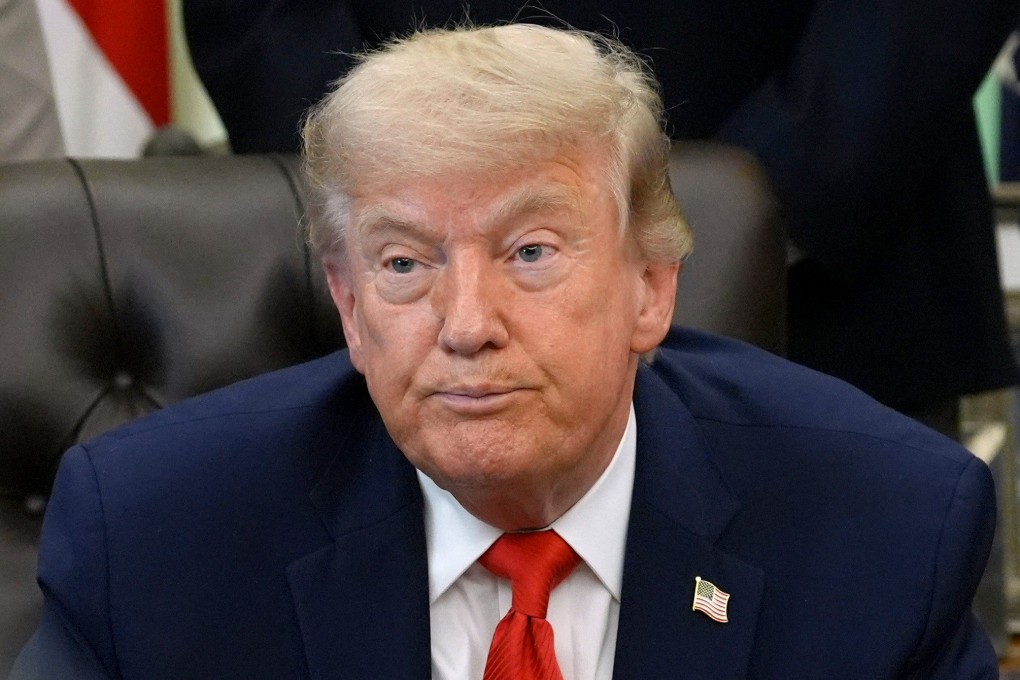 US President Donald Trump is seen in the Oval Office of the White House on Thursday. Photo: AP