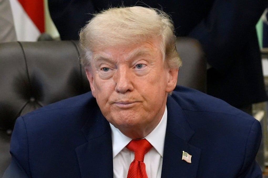 US President Donald Trump is seen in the Oval Office of the White House on Thursday. Photo: AP