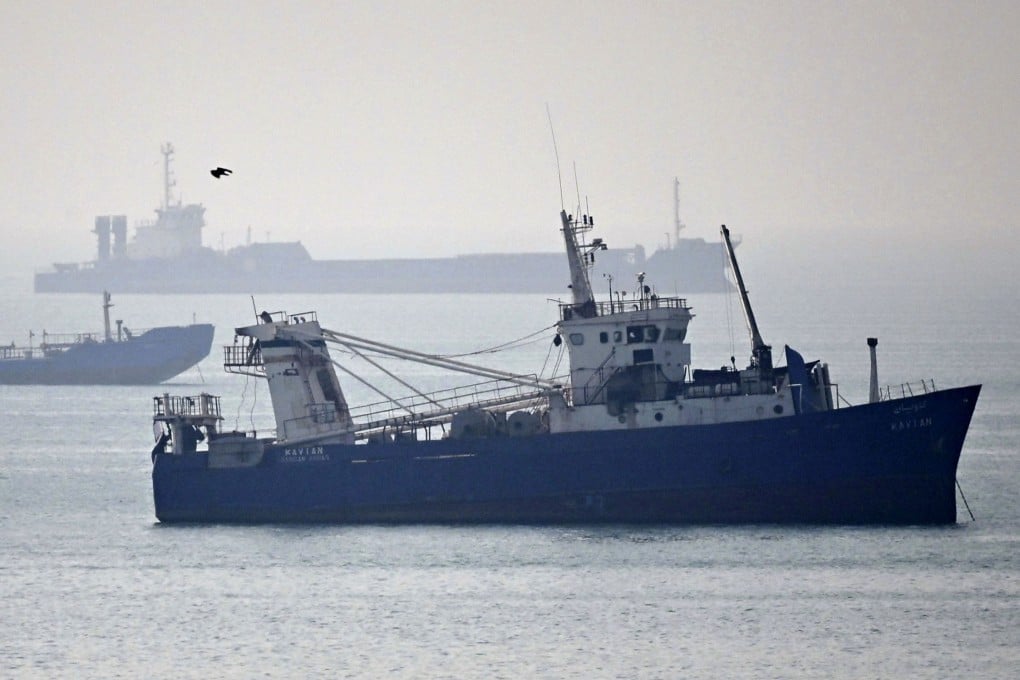 Ships in the Strait of Hormuz off Bandar Abbas, Iran, last month. Photo: Kyodo