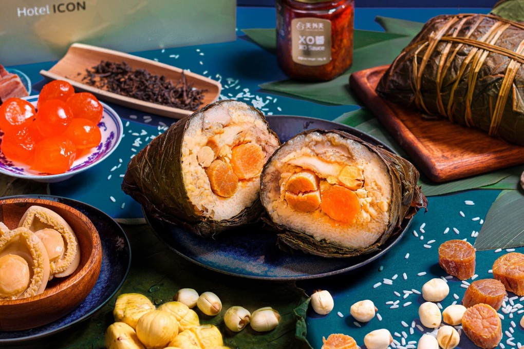 Truffle dumplings with Yunnan ham, conpoy and abalone from Above & Beyond. The restaurant at Hotel Icon is among the various Hong Kong hotel restaurants offering zongzi, or sticky rice dumplings, to celebrate the 2026 Dragon Boat Festival. Photo: Hotel Icon