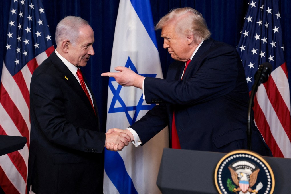 US President Donald Trump (right) with Israeli Prime Minister Benjamin Netanyahu in Palm Beach, Florida, last year. Photo: Reuters
