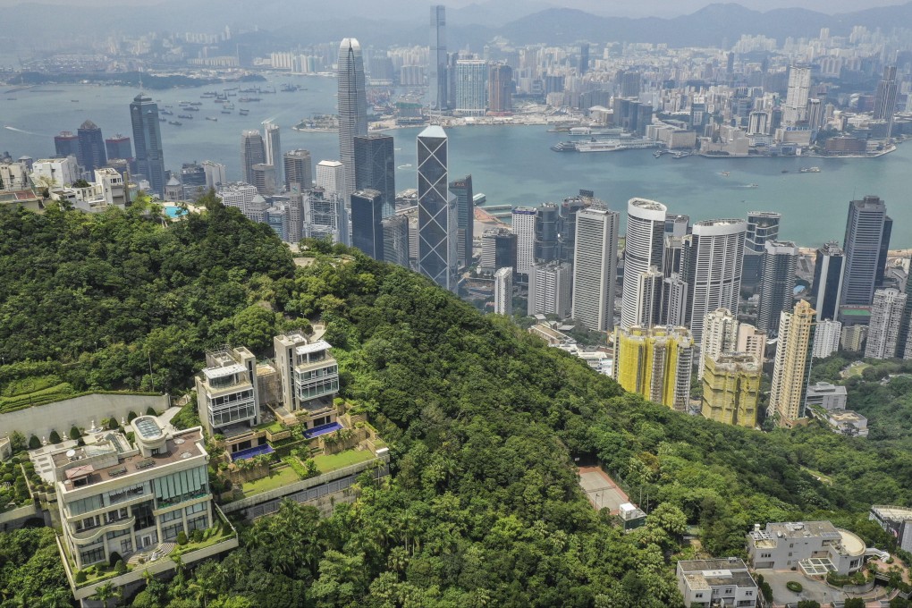 Aerial view of a residential building on Peak Road, The Peak. Hong Kong's luxury property market is enjoying a rebound. Photo: Roy Issa