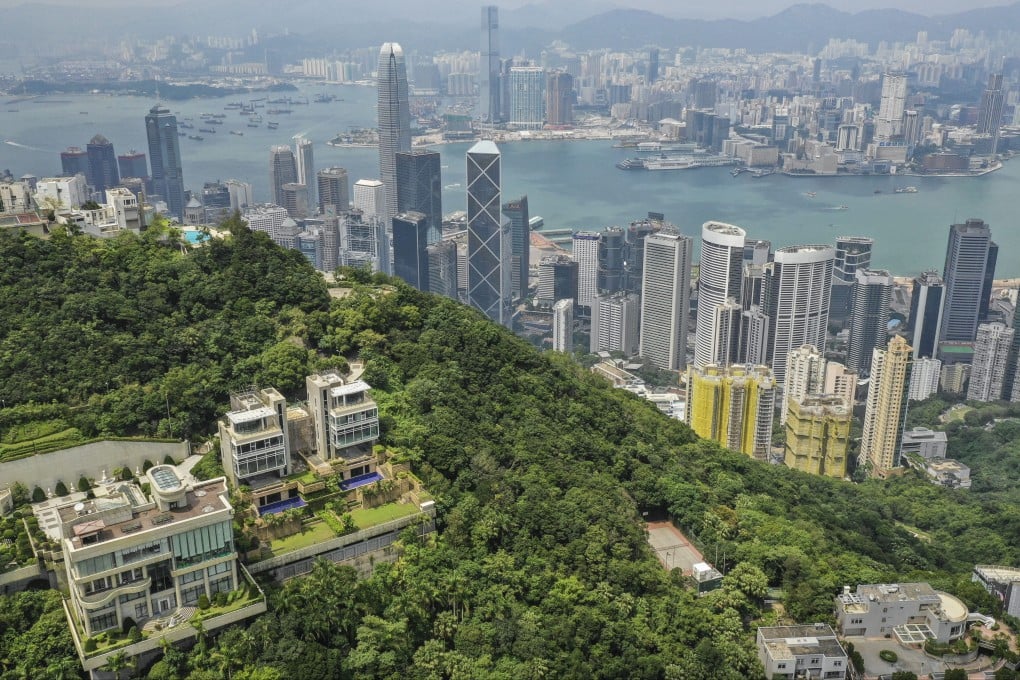 Aerial view of a residential building on Peak Road, The Peak. Hong Kong's luxury property market is enjoying a rebound. Photo: Roy Issa