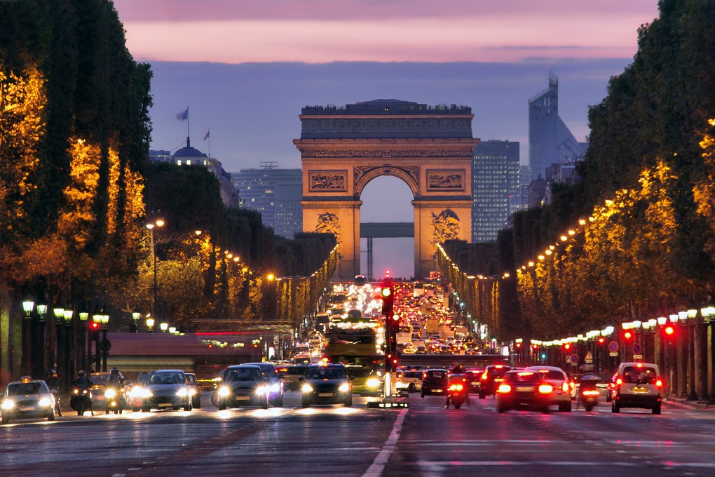The Champs-Elysees at night near the Arc de Triomphe in Paris. Alibaba Cloud announced today that it has launched its first data centres in France. Photo: Shutterstock