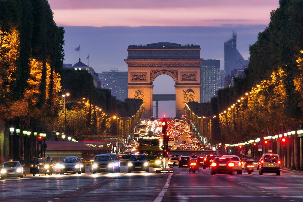 The Champs-Elysees at night near the Arc de Triomphe in Paris. Alibaba Cloud announced today that it has launched its first data centres in France. Photo: Shutterstock