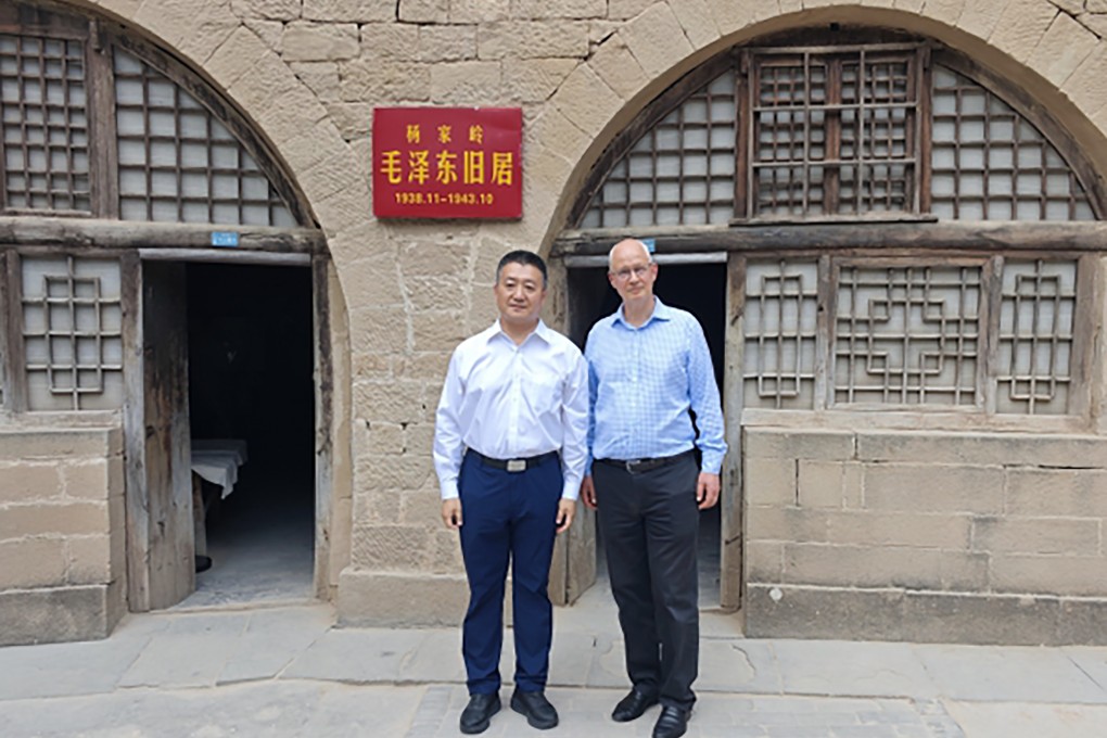 British ambassador to China Peter Wilson and Lu Kang, vice-minister of the Communist Party's International Department visit Yanan in northwestern China on Wednesday. Photo: Handout