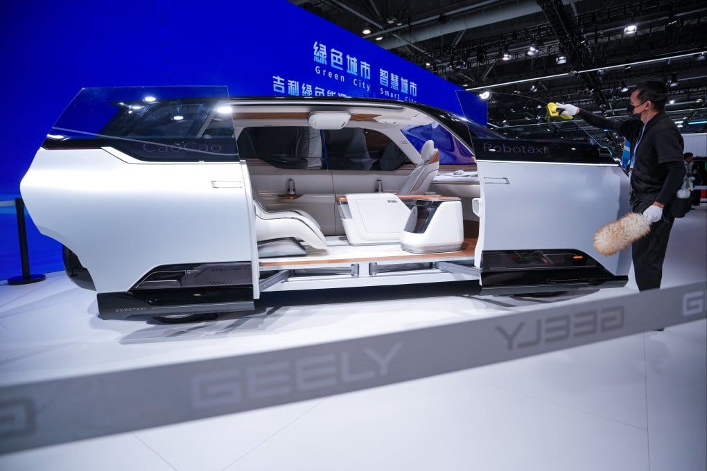 Geely’s Caocao concept car at the 2026 International Automotive and Supply Chain Expo (Hong Kong). China is hoping Hong Kong can open the door to global markets. Photo: May Tse