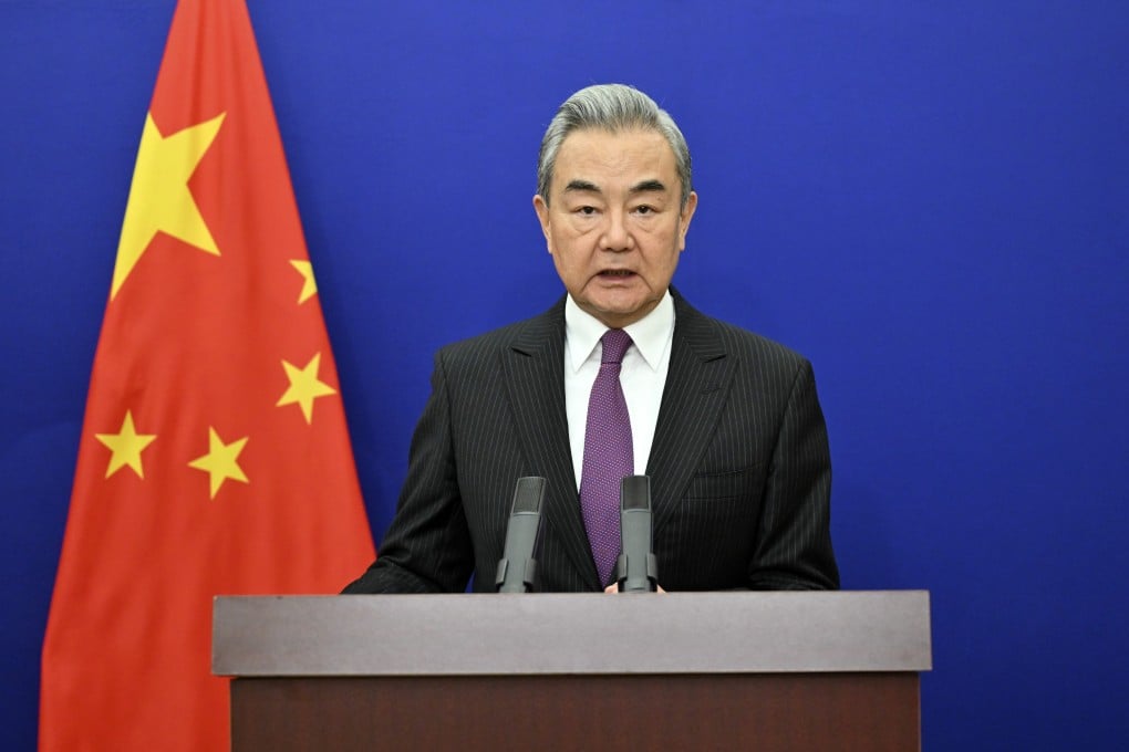 Chinese Foreign Minister Wang Yi gives a speech via video link at the high-level segment of the 61st session of the UN Human Rights Council, in Beijing on February 23. Photo: Xinhua