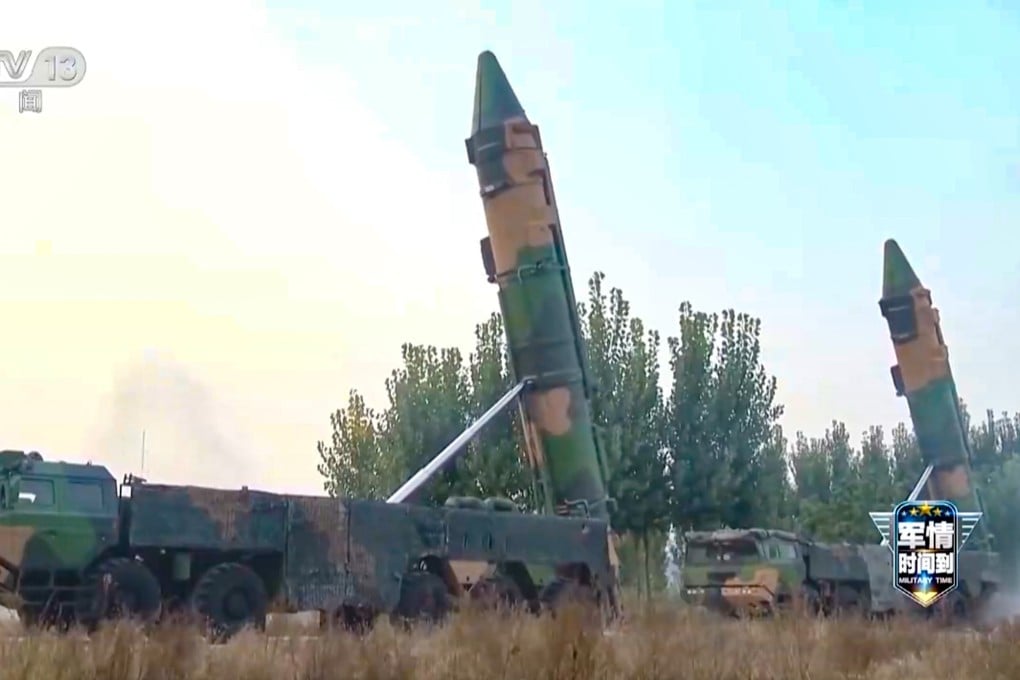 The footage included the launch of DF-17 missiles. Photo: CCTV