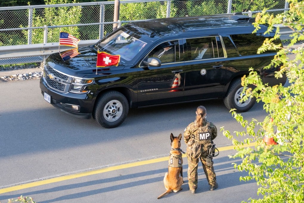 A convoy with US Vice-President J.D. Vance arrives at the Burgenstock resort ahead of the talks. Photo: AP