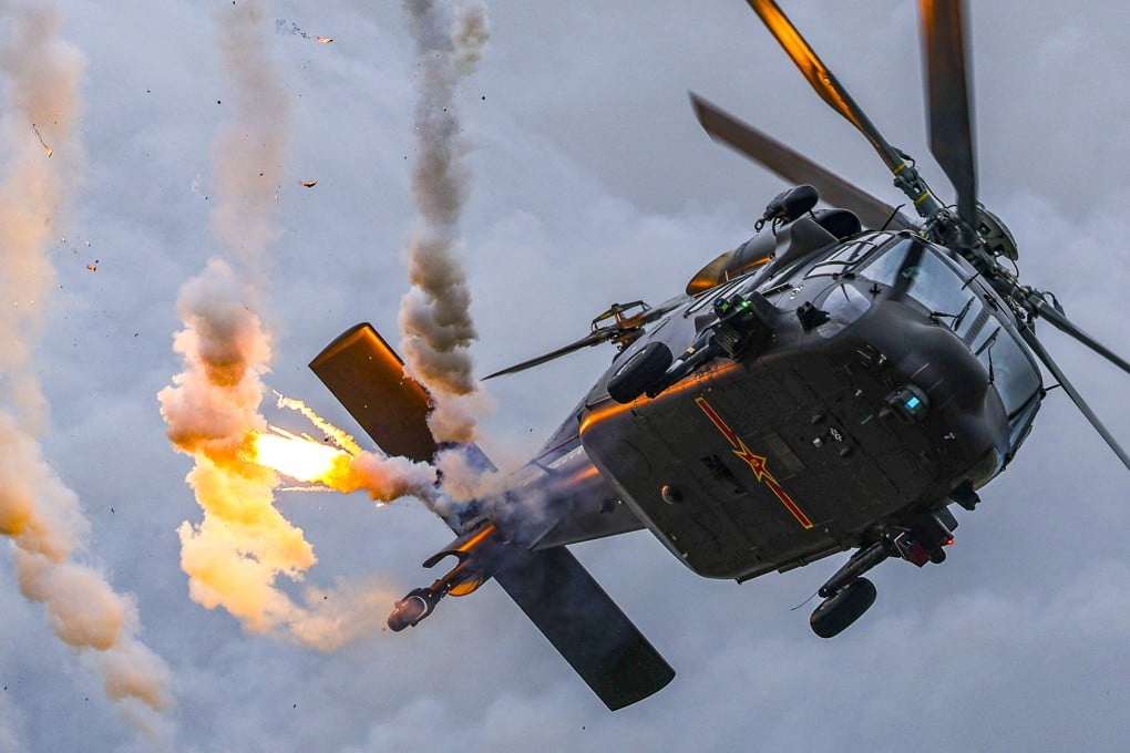 A Z-20 helicopter takes part in a flying display in Zhuhai in China’s southern Guangdong province. Photo: Xinhua via AP