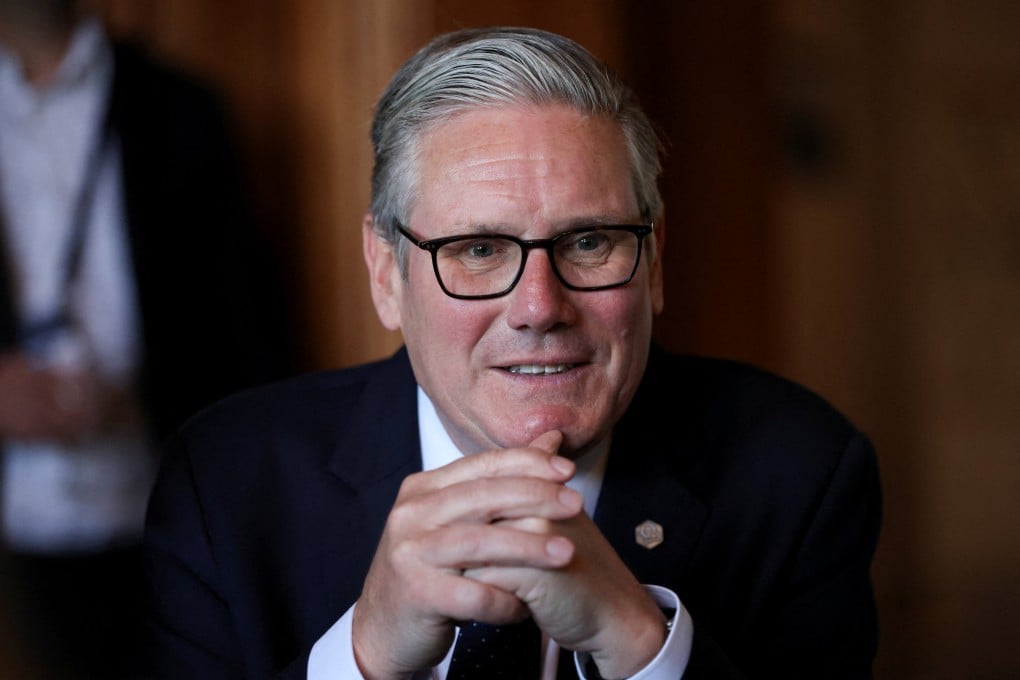 Britain’s Prime Minister Keir Starmer speaks to the media in Thonon-les-Bains, France, on Wednesday. Photo: Reuters