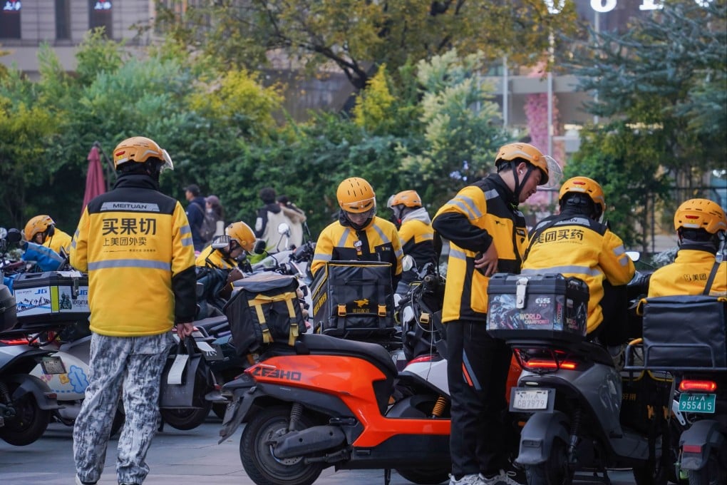 Meituan riders in Chengdu. The delivery giant has come under scrutiny following allegations it paid merchants to report alleged irregularities by a rival platform. Photo: Shutterstock