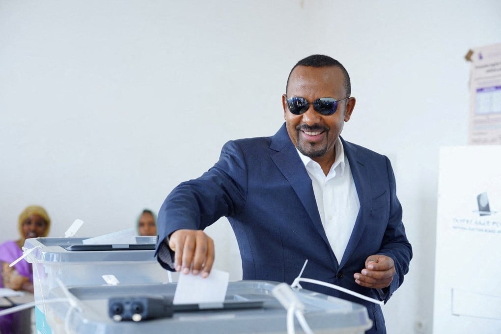 Ethiopia’s Prime Minister Abiy Ahmed votes at a polling centre in Jimma, Oromia Region, Ethiopia on June 1. Photo: Ethiopia News Agency / Handout via Reuters