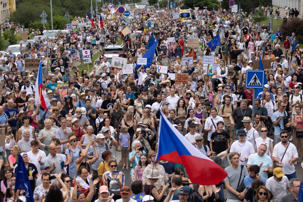 A protest rally in Prague on Sunday in support of public media. Photo: Reuters