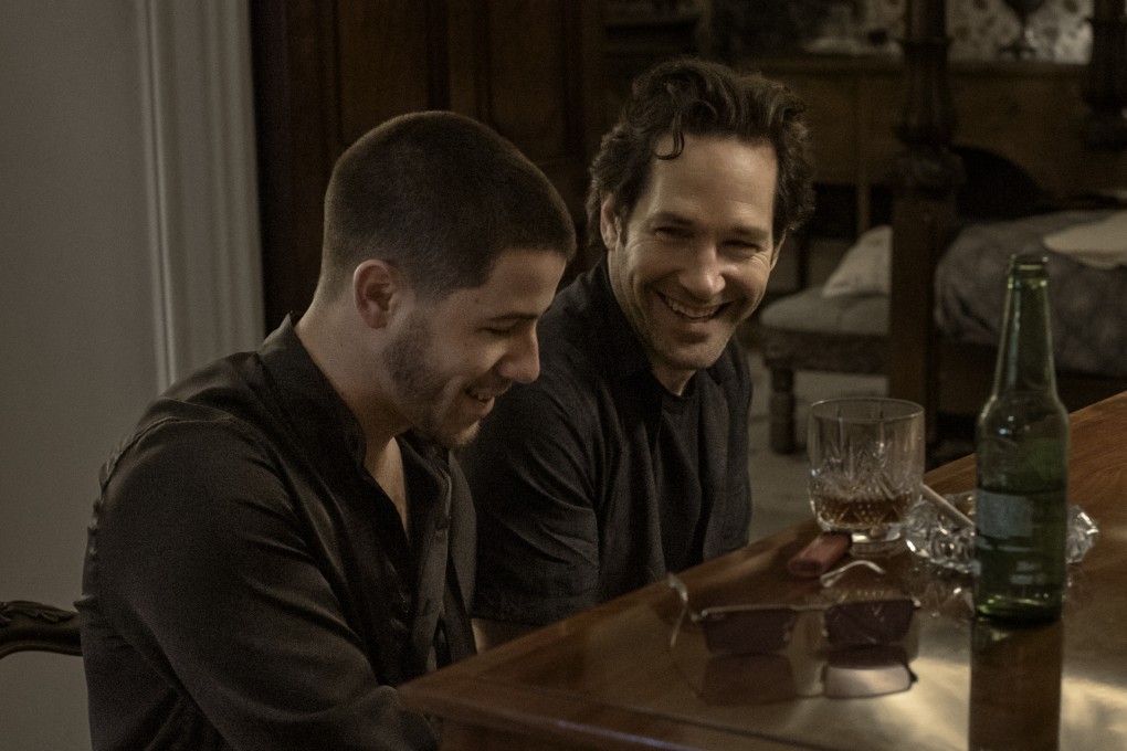 Nick Jonas (left) as former boy band member Danny and Paul Rudd as ex-rock star Rick in a still from Power Ballad (category IIB), directed by John Carney. Photo: David Cleary/Lionsgate