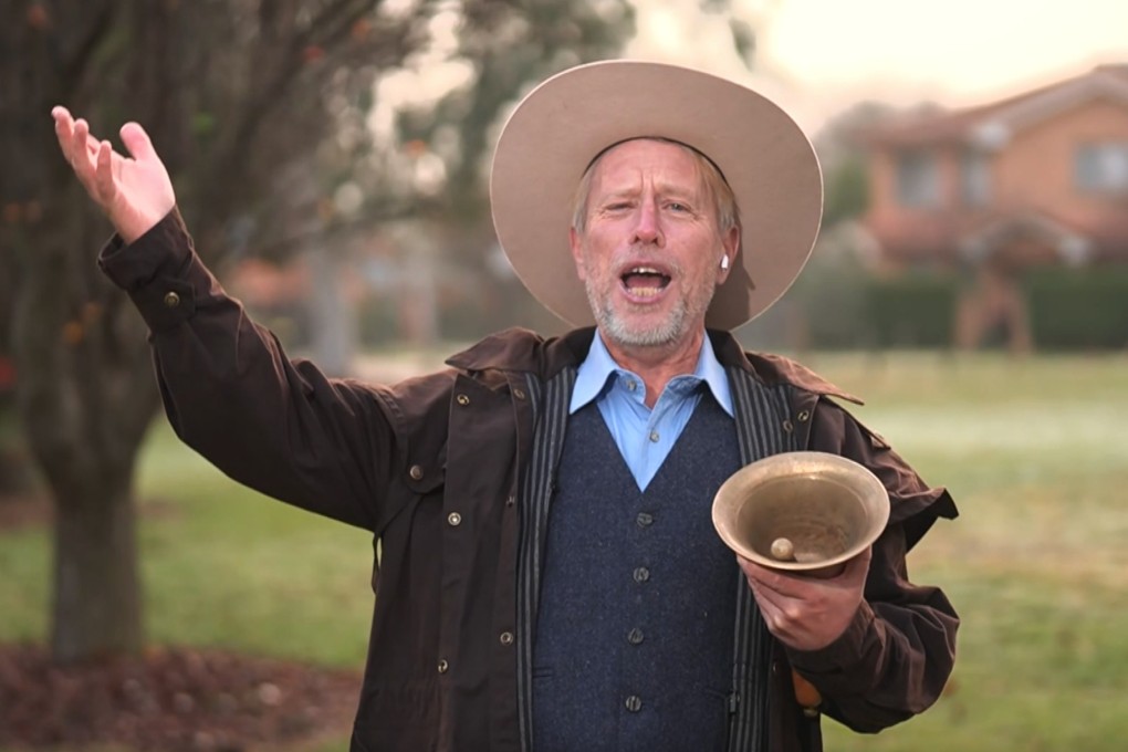 Joseph McGrail-Bateup demonstrates his loud voice in Canberra, Australia, on Tuesday, after being recognised by Guinness World Records as the world’s loudest person. Photo: via AP