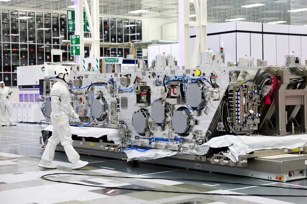 A partially assembled ASML EUV machine is seen at the headquarters of Belgian chip research lab IMEC, in Leuven, Belgium, March 18, 2026. Photo: Reuters