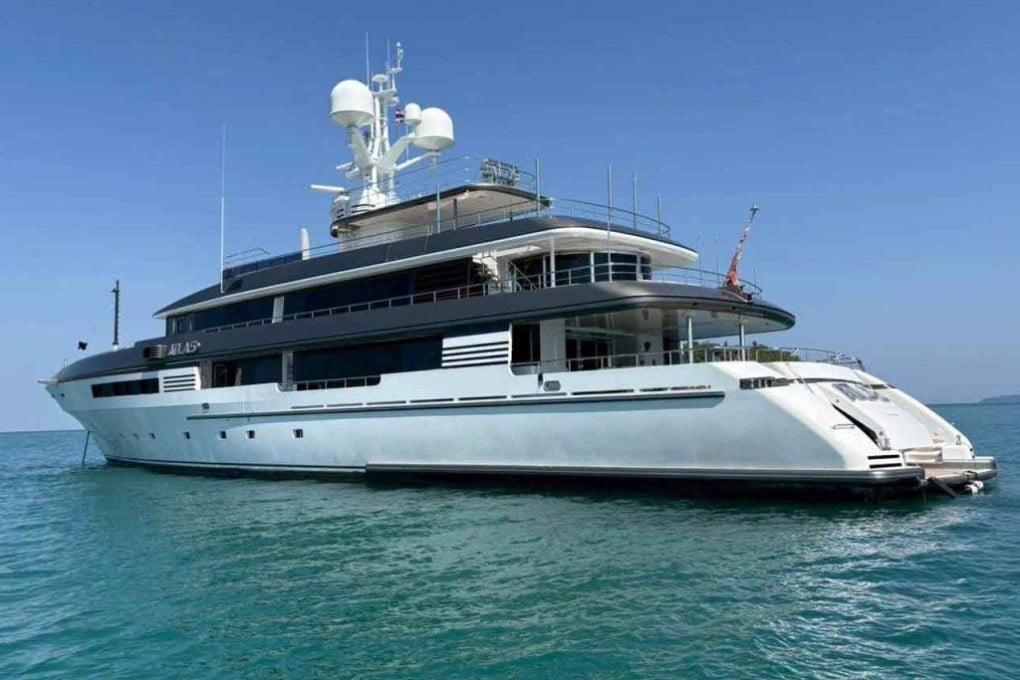 Atlas, a superyacht belonging to fugitive financier Benjamin Mauerberger, goes under the hammer on Tuesday. Photo: Anti-Money Laundering Office