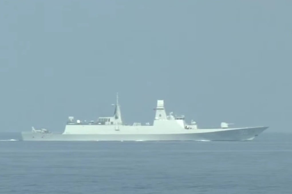 The Philippine Navy’s guided-missile frigate BRP Diego Silang encountered four Chinese warships near Scarborough Shoal on Saturday, according to Philippine media. Photo: GMA Network