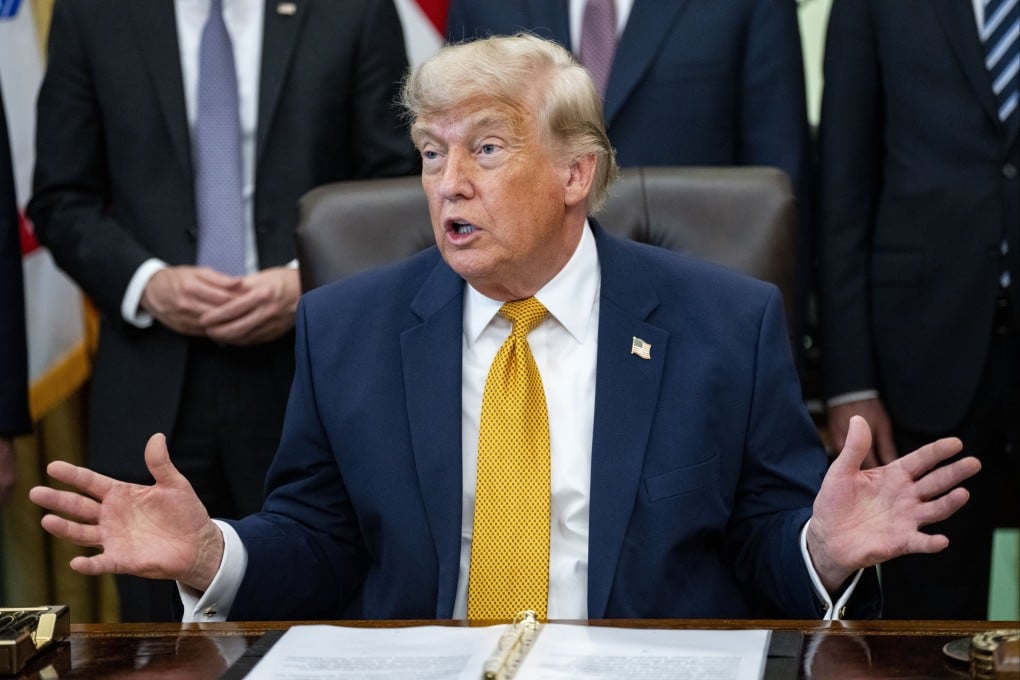 US President Donald Trump in the Oval Office at the White House in Washington on Monday. Photo: EPA