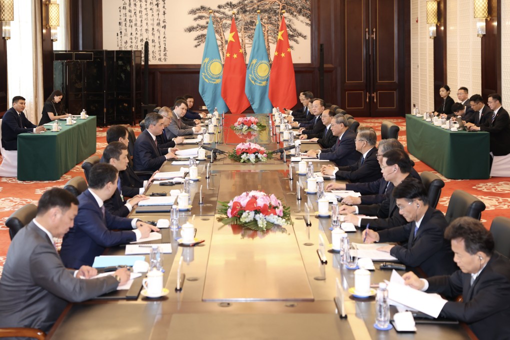 Delegations from China and Kazakhstan led by Premier Li Qiang and Kazakh Prime Minister Olzhas Bektenov held talks in Dalian, Liaoning province, on Tuesday. Photo: Xinhua