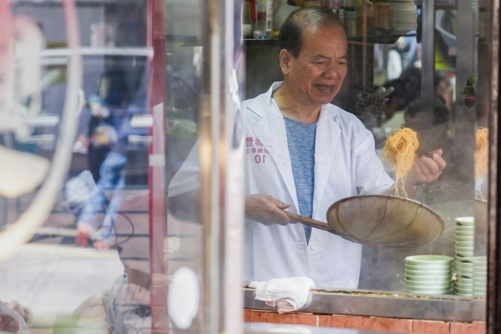 A man prepares noodles at a restaurant in Sham Shui Po on February 2, 2025. Photo: Eugene Lee
